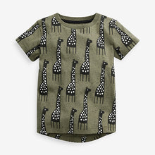 Load image into Gallery viewer, Khaki Giraffe All Over Printed T-Shirt (3mths-4yrs) - Allsport
