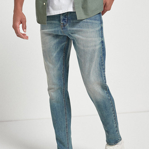 Light Authentic Wash Modern Slim Premium Textured Jeans - Allsport