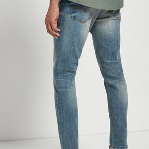 Light Authentic Wash Modern Slim Premium Textured Jeans - Allsport