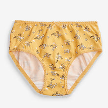 Load image into Gallery viewer, Ochre Yellow Floral 7 Pack Briefs (1.5-12yrs)
