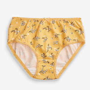 Ochre Yellow Floral 7 Pack Briefs (1.5-12yrs)