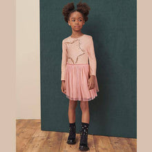 Load image into Gallery viewer, Pink Sequin Star Tulle Skirt Dress - Allsport
