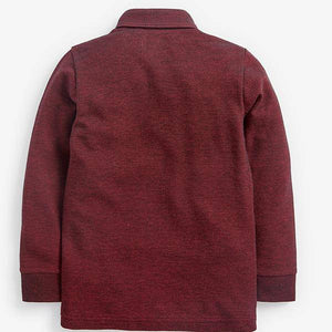 Berry Long Sleeve Pique Poloshirt (3-12yrs) - Allsport