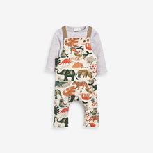 Load image into Gallery viewer, Dinosaur Jersey Dungarees And Bodysuit Set (0mths-18mths) - Allsport
