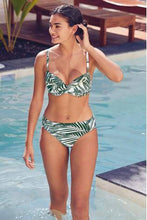 Load image into Gallery viewer, Palm Print Roll Top Bikini Briefs - Allsport
