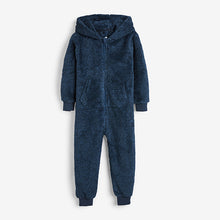 Load image into Gallery viewer, Navy Soft Touch Fleece All-In-One (3-12yrs) - Allsport
