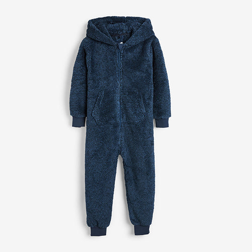 Navy Soft Touch Fleece All-In-One (3-12yrs) - Allsport