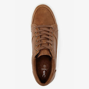 Brown Tan Perforated Trainers