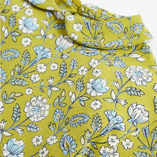 Load image into Gallery viewer, Green Floral Organic Cotton Collar Top (3mths-6yrs) - Allsport
