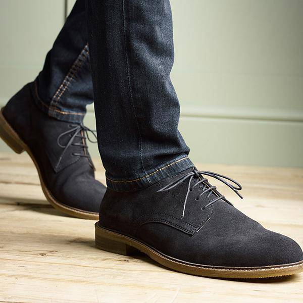 Navy Suede Derby Shoes - Allsport