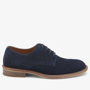 Navy Suede Derby Shoes - Allsport