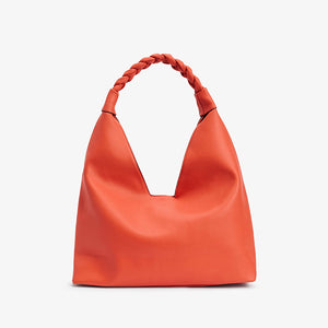 Orange Plaited Handle Hobo Bag - Allsport