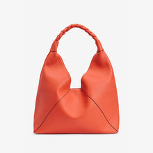 Load image into Gallery viewer, Orange Plaited Handle Hobo Bag - Allsport
