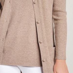 Neutral Co-ord Long Rib Cardigan - Allsport