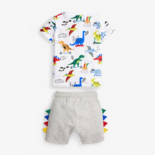 Load image into Gallery viewer, Rainbow Dino Printed T-Shirt And Shorts Set (3mths-4yrs) - Allsport
