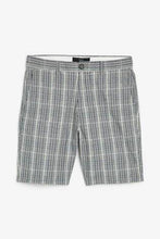 Load image into Gallery viewer, Grey Check Straight Fit Chino Shorts - Allsport
