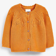 Load image into Gallery viewer, Ochre Pointelle Detail Cardigan (0mths-18mths) - Allsport
