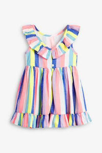 Multi Bright Rainbow Stripe Dress - Allsport