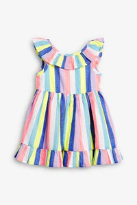 Multi Bright Rainbow Stripe Dress - Allsport