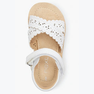 White Scallop Sandals (Younger Girls)