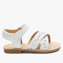 Load image into Gallery viewer, White Scallop Sandals (Younger Girls)
