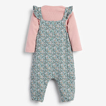 Load image into Gallery viewer, Green Floral  Ditsy Baby Dungarees (0mths-2yrs)
