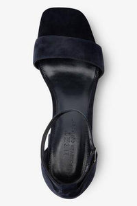 Navy Regular / Wide Fit Forever Comfort® Simple Block Heel Sandals - Allsport