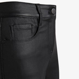 Black Coated Skinny Jeans - Allsport