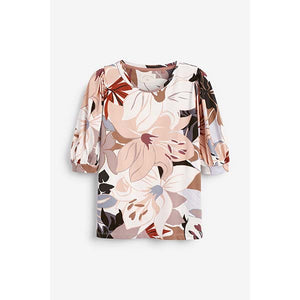 Floral Print Cotton Short Sleeve Pyjamas - Allsport