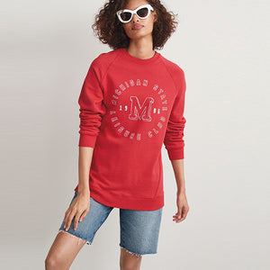 Red Michigan Longline Graphic Sweatshirt - Allsport