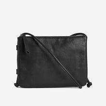 Load image into Gallery viewer, Black Leather Cross-Body Handbag
