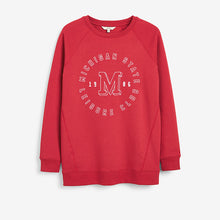 Load image into Gallery viewer, Red Michigan Longline Graphic Sweatshirt - Allsport

