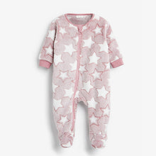 Load image into Gallery viewer, Star Pink Baby Fleece Sleepsuit (0mth - 18mths)
