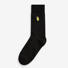 Load image into Gallery viewer, Black Bright Monster Embroidered Socks (Men) - Allsport
