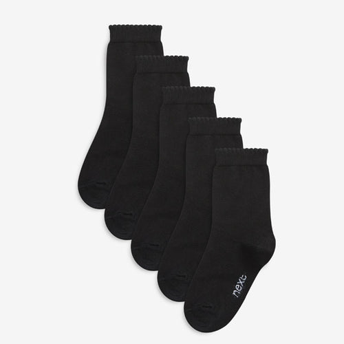 Black 5 Pack Ankle Socks (Kids) - Allsport