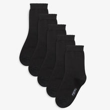 Load image into Gallery viewer, Black 5 Pack Ankle Socks - Allsport
