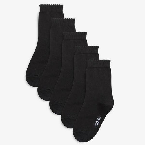 Black 5 Pack Ankle Socks - Allsport