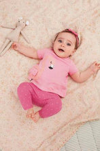 Load image into Gallery viewer, Pink Flamingo T-Shirt, Leggings And Headband Set  (up to 18 months) - Allsport
