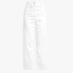 White Cropped Chino Trousers - Allsport