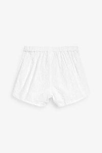 White Broderie Shorts - Allsport