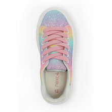 Load image into Gallery viewer, Pastel Rainbow Glitter Chunky Sole Trainers (Older Girls) - Allsport
