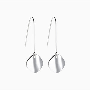 Silver Tone Pebble Pull Through Earrings - Allsport