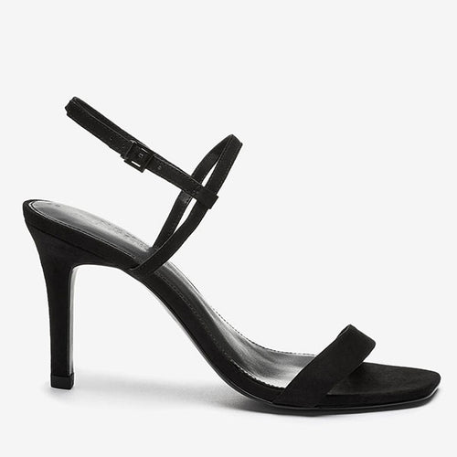 Black Skinny Strap Simple Sandals - Allsport