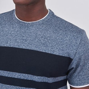 Blue Mock Layer Stripe T-Shirt - Allsport