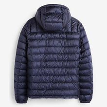 Load image into Gallery viewer, Navy Shower Resistant Hooded Puffer Coat With DuPont Sorona® Insulation - Allsport
