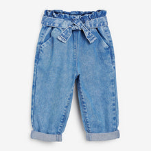 Load image into Gallery viewer, Denim Bright Blue Pull-On Tie Belt Jeans (3mths-5yrs) - Allsport

