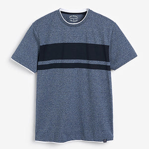Blue Mock Layer Stripe T-Shirt - Allsport