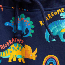 Load image into Gallery viewer, Navy Rainbow Dino All Over Print Jersey (3mths-5yrs) - Allsport

