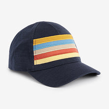 Load image into Gallery viewer, Navy Stripe Cap (3mths-10yrs) - Allsport
