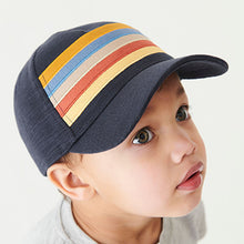 Load image into Gallery viewer, Navy Stripe Cap (3mths-10yrs) - Allsport

